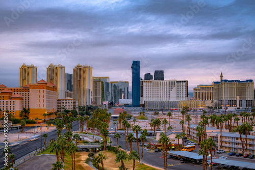 Vegas Vibes: 4K Ultra HD Image of Las Vegas Moody Cityscape on the Strip in the Evening