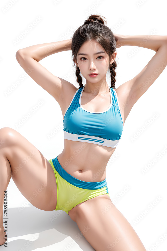 Gorgeous Young Female Sports Model - Active Woman - Beauty with Perfect Fine Features - Beautiful Smooth Hair - Model for Sportswear Gorgeous Young Female Sports Model - Active Woman - Beauty with Perfect Fine Features - Beautiful Smooth Hair - Model for Sportswear