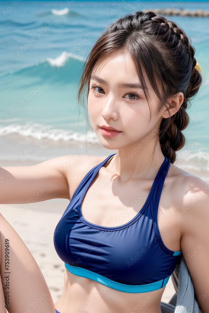Gorgeous Young Female Sports Model - Active Woman - Beauty with Perfect Fine Features - Beautiful Smooth Hair - Model for Sportswear Gorgeous Young Female Sports Model - Active Woman - Beauty with Perfect Fine Features - Beautiful Smooth Hair - Model for Sportswear