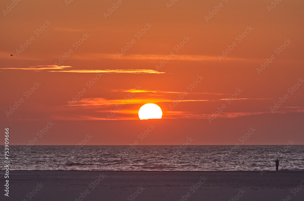 sunset over the sea