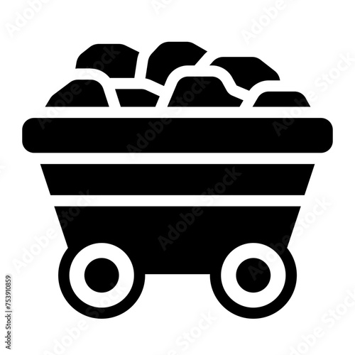 Coal mining at wagon icon