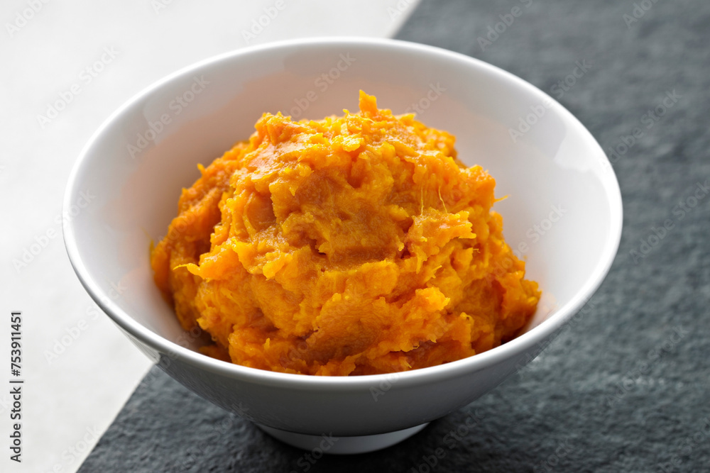 Creamy Delight: 4K Ultra HD Image of Close-Up of Mashed Pumpkin Creamy Delight: 4K Ultra HD Image of Close-Up of Mashed Pumpkin