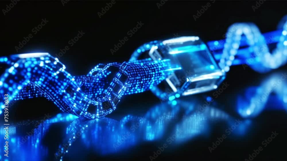 blue digital chain blue digital chain