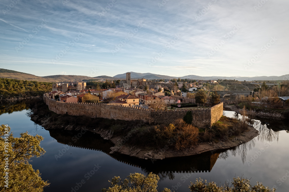 View of the medieval historic city of Buitrago de Lozoya, in Spain