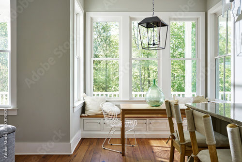 Cozy, eat-in dining area in farmhouse kitchen