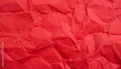 Wallpaper Mural Close up texture of red crumpled or torn old craft paper use as background with blank space for design. Creased recycle red craft paper texture. Torontodigital.ca