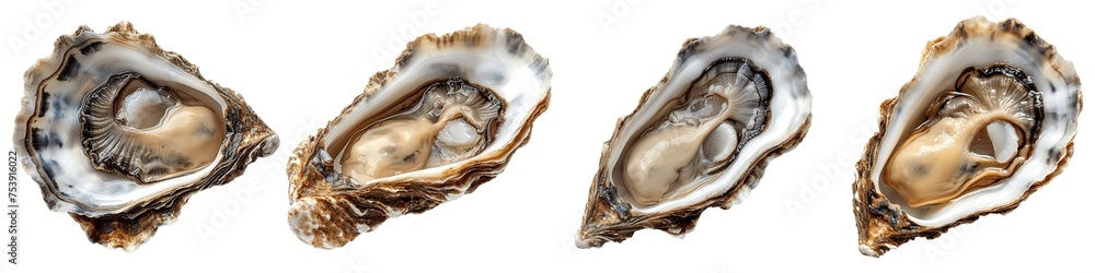 Set of oysters isolated on transparent background Set of oysters isolated on transparent background