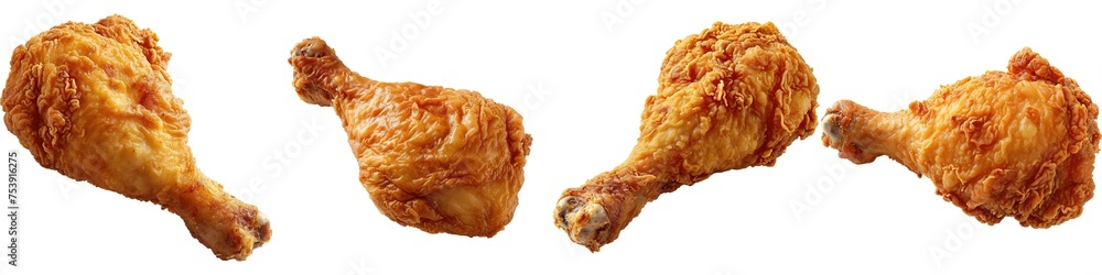 Set of Fried chicken drumsticks isolated on transparent background Set of Fried chicken drumsticks isolated on transparent background