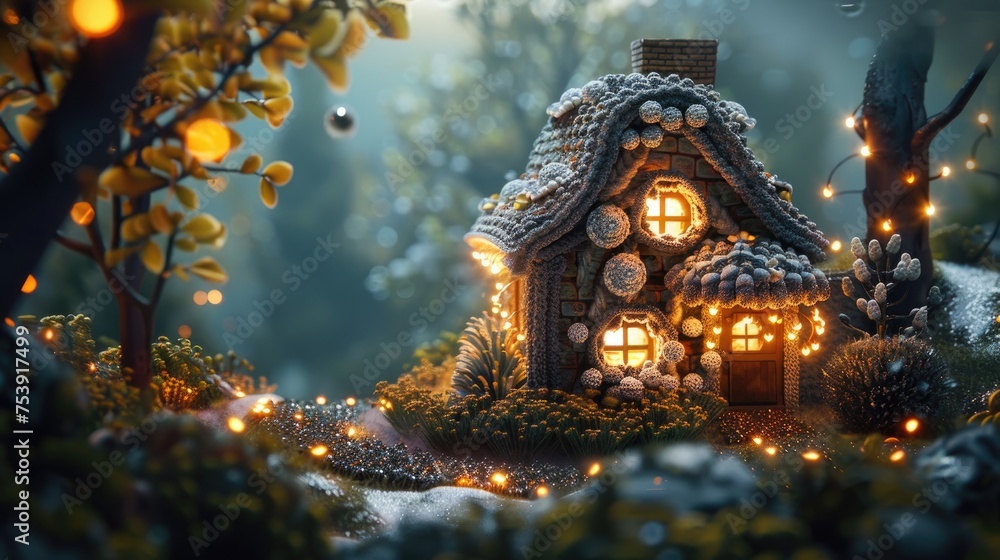 Fototapeta premium Cozy Knitted House