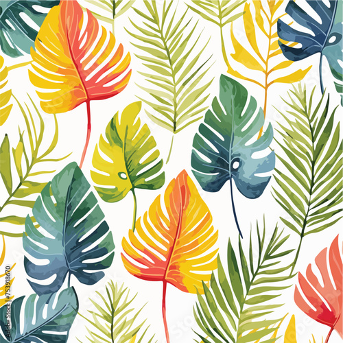 Watercolor seamless pattern with colorful abstract t