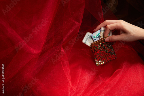 Hand grabbing wallet