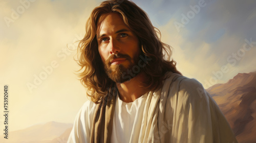 Jesus christ portrait, almighty holly god	

