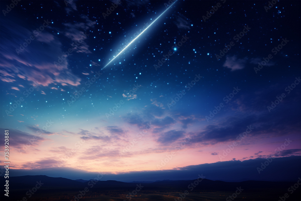 shooting star in the sky