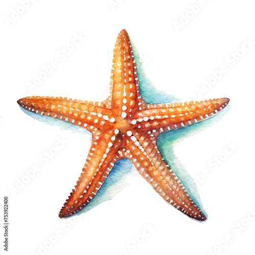 Vibrant Watercolor Starfish Illustration