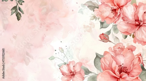 Elegant flower with watercolor style for background and invitation wedding card, AI generated image