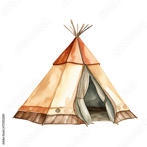 Artistic Native American Tent Drawing © Hanna