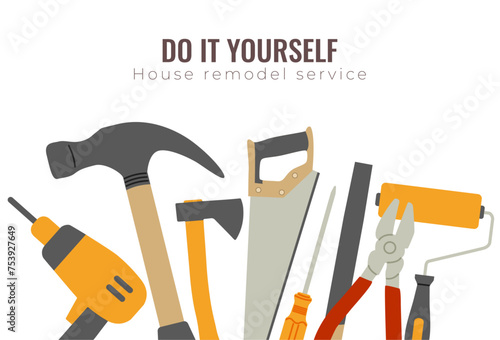 Do it yourself. House remodel tools.Home repair service 