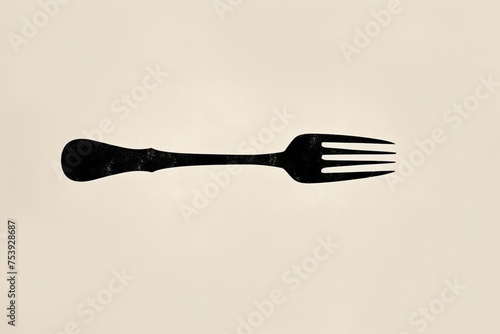 Fork With Black Handle Suspended in the Air