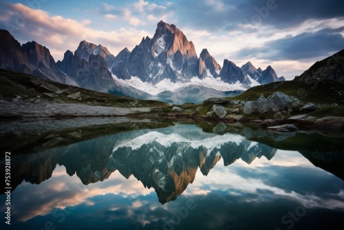 Reflective Alpine Splendor: Witness the stunning beauty of mountain ranges mirrored in serene lakes.