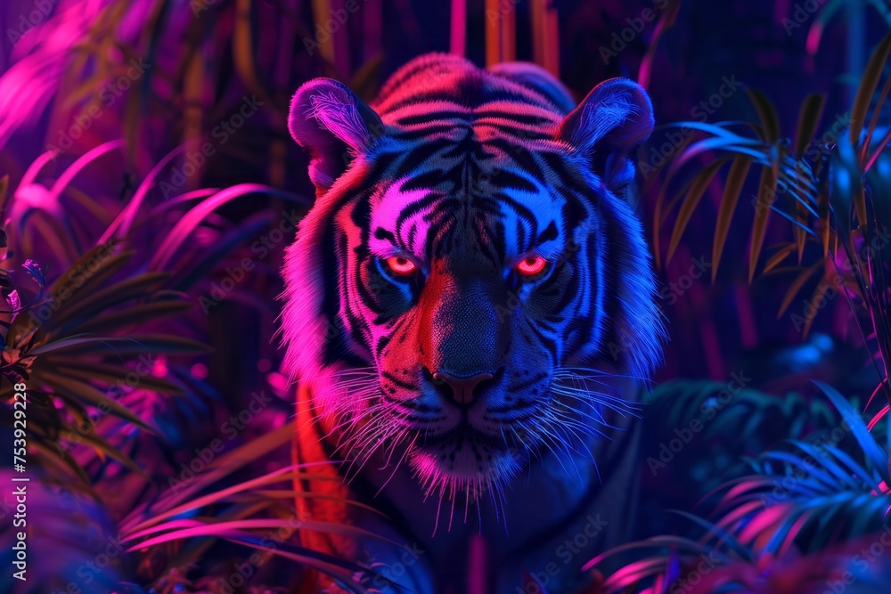 Tiger Standing in the Middle of a Jungle