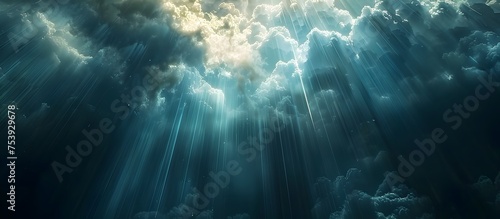 Divine Light Piercing Dark Clouds An Underwater Journey to Heaven