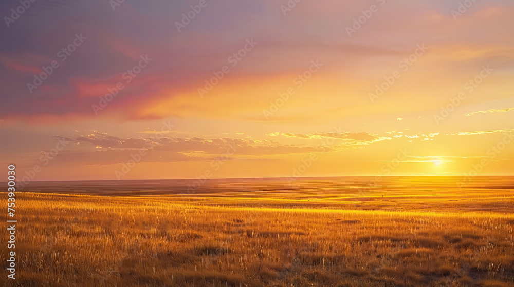 Beautiful natural sunset landscape in the summer time - AI Generated