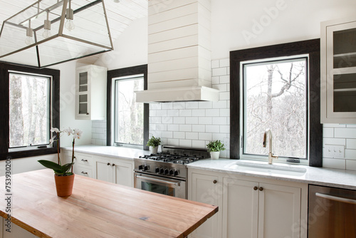 Kitchen Interiors of a Builder Grade Home photo