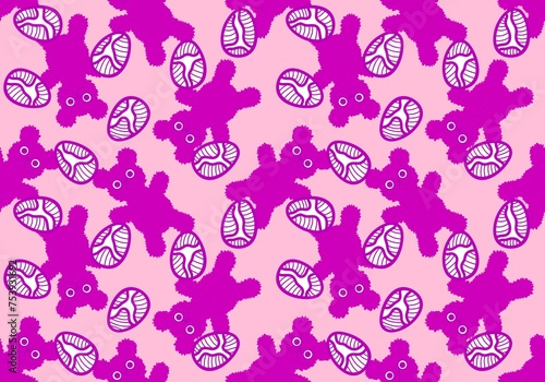 Easter eggs and cartoon bears seamless animals pattern for wrapping paper and fabrics and linens and kids clothes