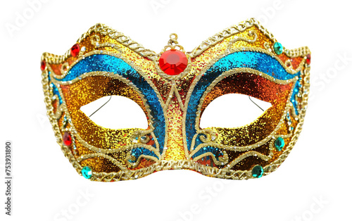 Joyful Festive Mask Glittering with Sparkling Delight Isolated on Transparent Background PNG.