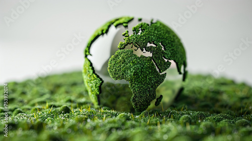  Earth green globe isolated on white background. 22 april, earth day, Environment and global warming concept design.