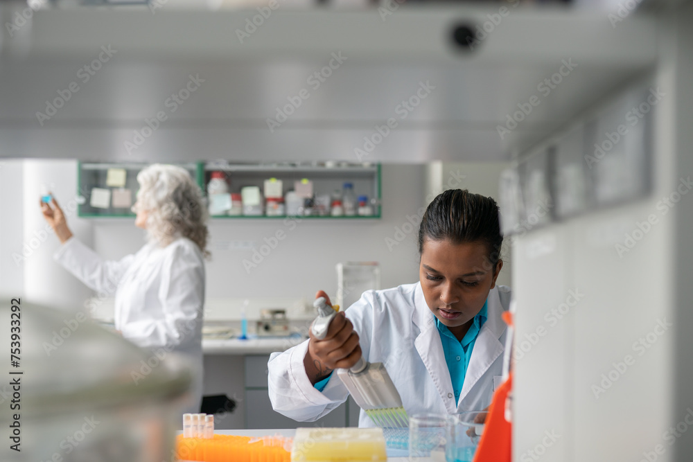 Busy Scientists In Modern Lab Busy Scientists In Modern Lab