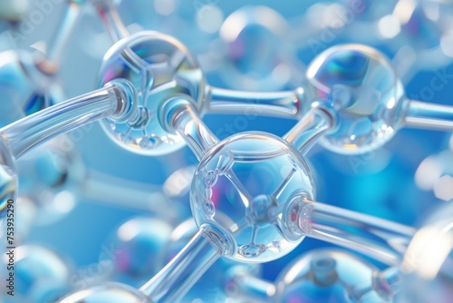 Liquid molecules. Background with selective focus and copy space