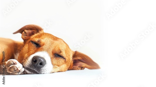 Sleeping Dog Isolated On White Background