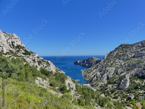 Mer bleue dans les Calanques à Marseille