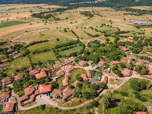 Aerial view of village of Zheravna, Bulgaria photo