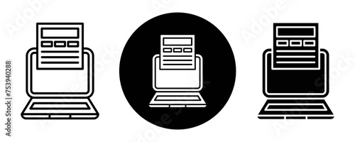 Front end development outline icon collection or set. Front end development Thin vector line art