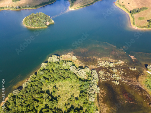 Aerial view of Yovkovtsi Reservoir, Bulgaria photo