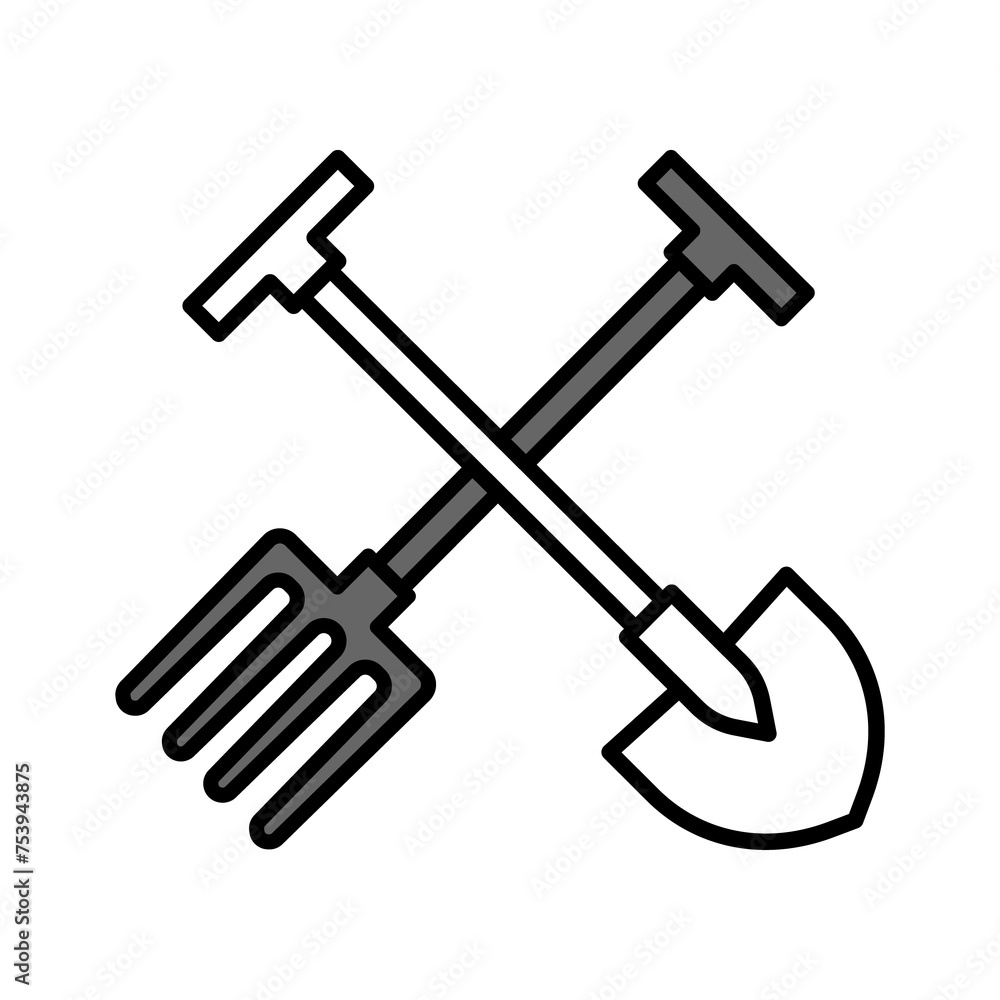 Shovel and fork garden PNG Shovel and fork garden PNG