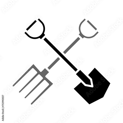 Shovel and fork garden PNG photo
