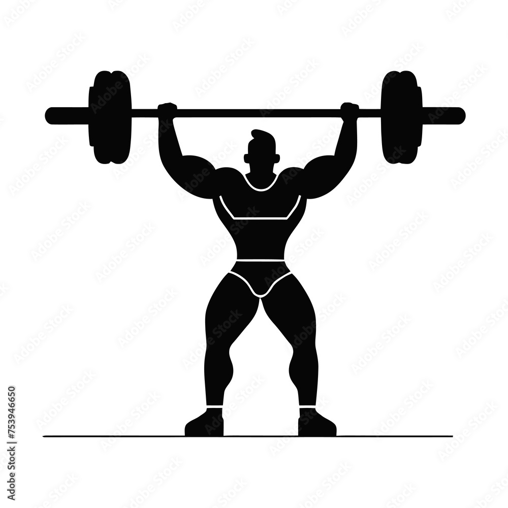 man lifting dumbbell logo with good quality and good design