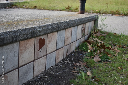 Hand painted tile fountain
