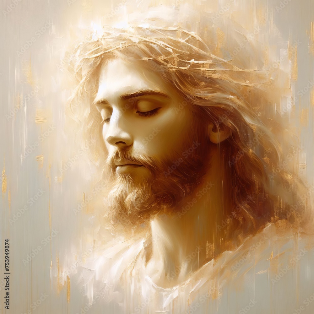 Portrait of Jesus Christ as a symbol of faith and spirituality. 