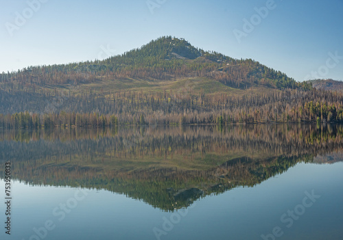 Reflection of Mount Hoffman in Snag Lake