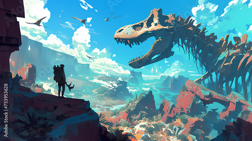 atmosphere dinocore theme adventure illustration © Adja Atmaja