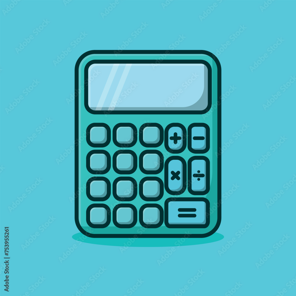 A Cartoon Vector Icon Illustration of a Calculator, Signifying school Tools Object A Cartoon Vector Icon Illustration of a Calculator, Signifying school Tools Object