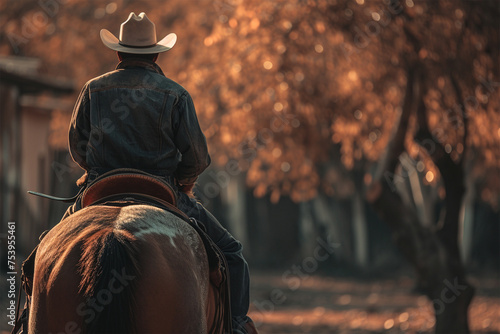 a cowboy riding a horse © ananda