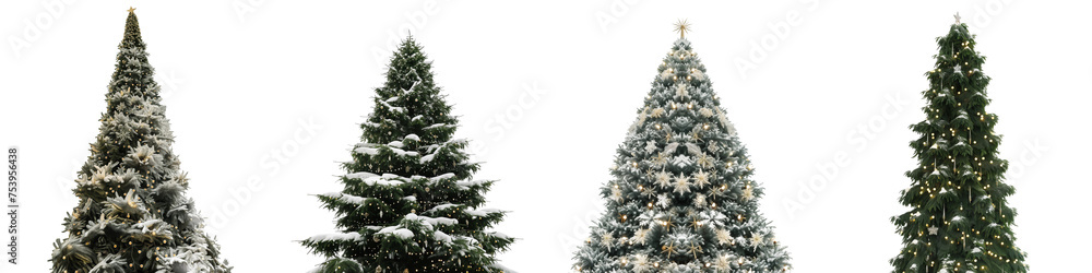 Christmas Tree Tower Isolated on Transparent Background..