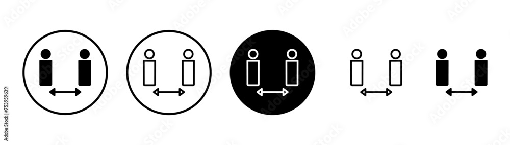 Social distancing icon vector isolated on white background. Keep distance sign. Coronavirus. Social Distancing and Self Quarantine. Social distancing icon vector isolated on white background. Keep distance sign. Coronavirus. Social Distancing and Self Quarantine.