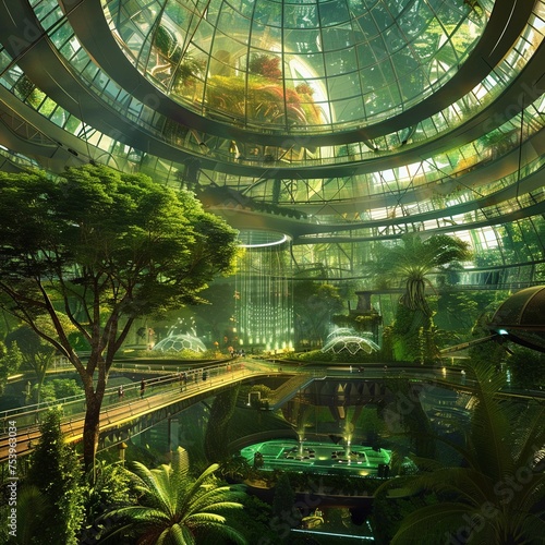 Sci-fi garden bio-dome cities