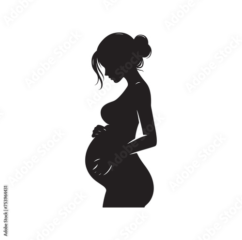 Pregnant woman vector silhouette vector illustration isolated on white background